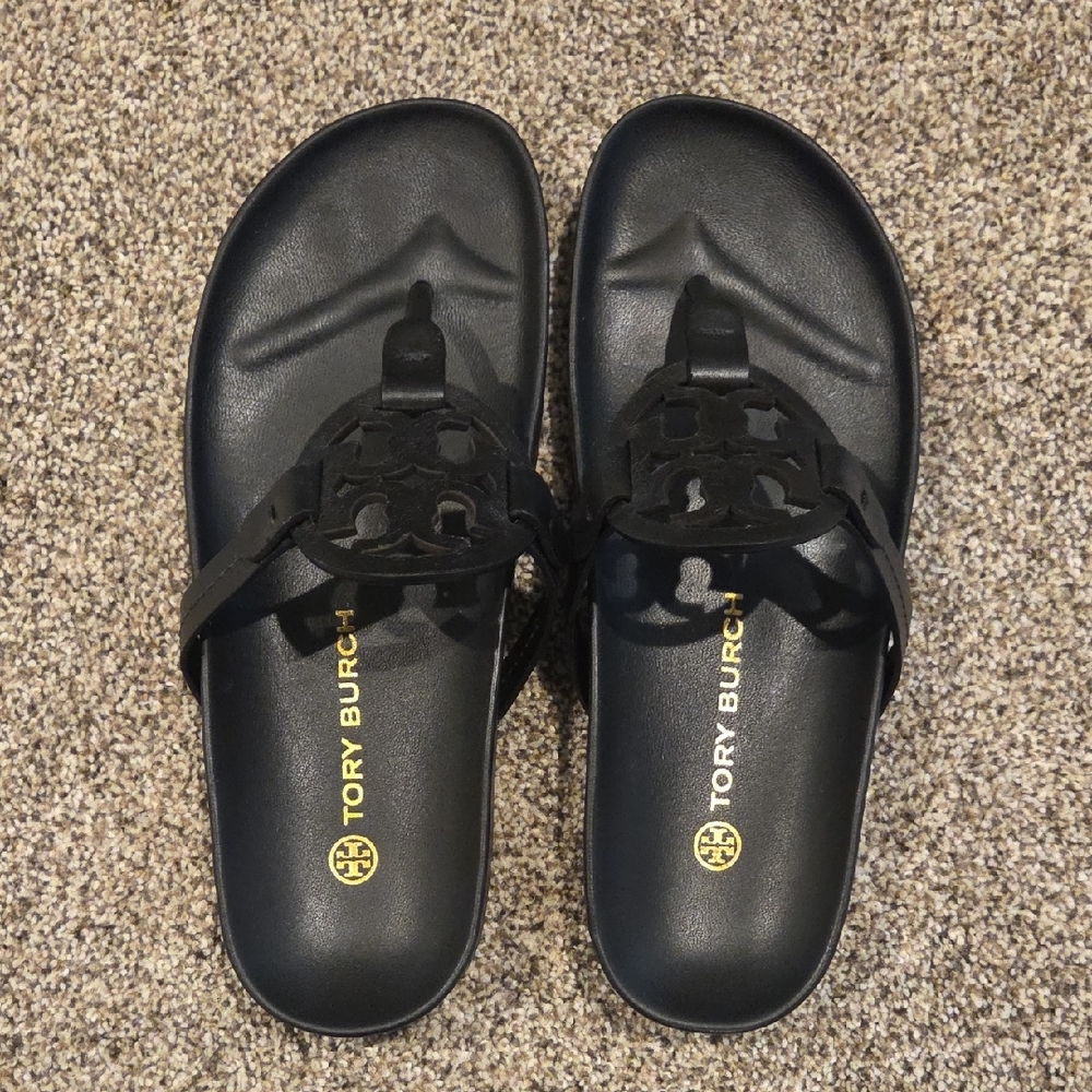 Tory Burch Black Miller Cloud Sandals